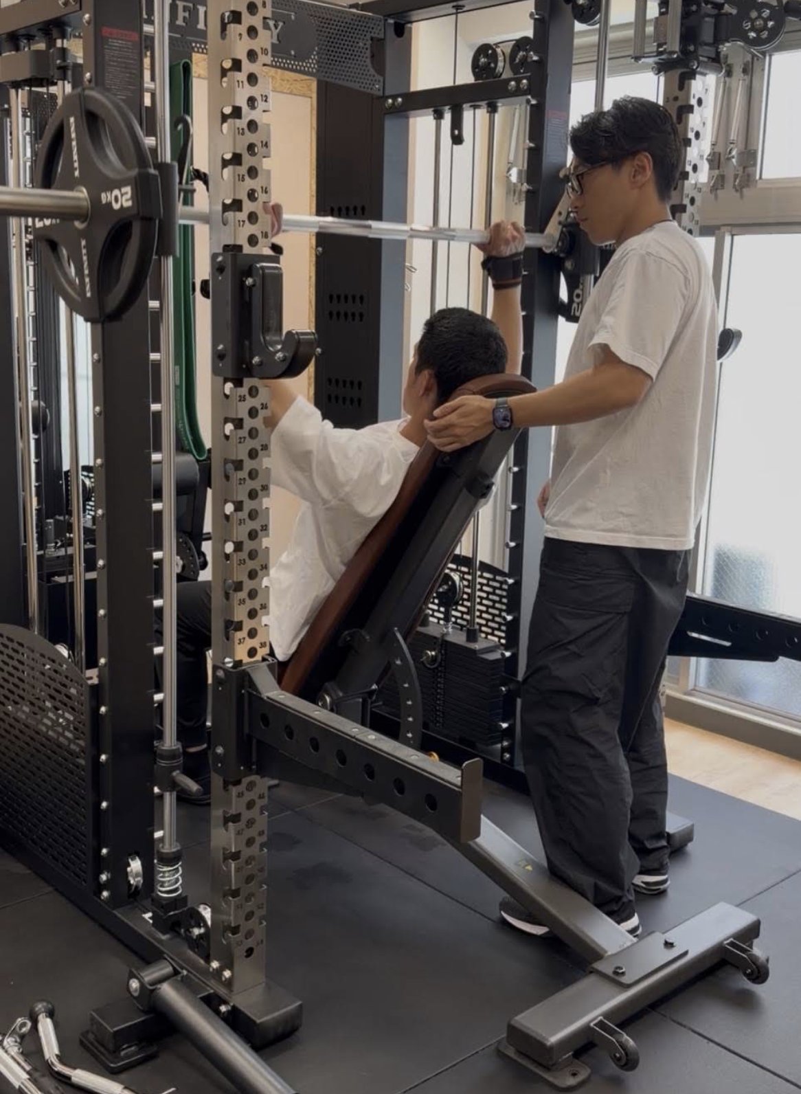 肩のコンディショニングの様子